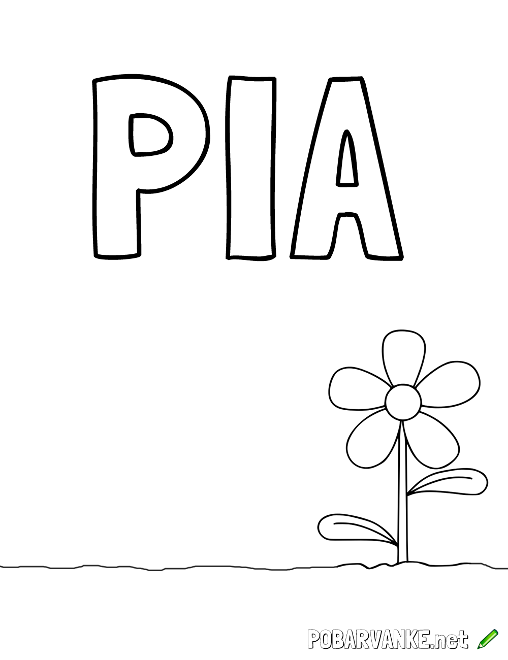 Pobarvanka imena PIA (2)