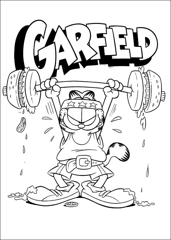 Pobarvanka Garfield fitneser
