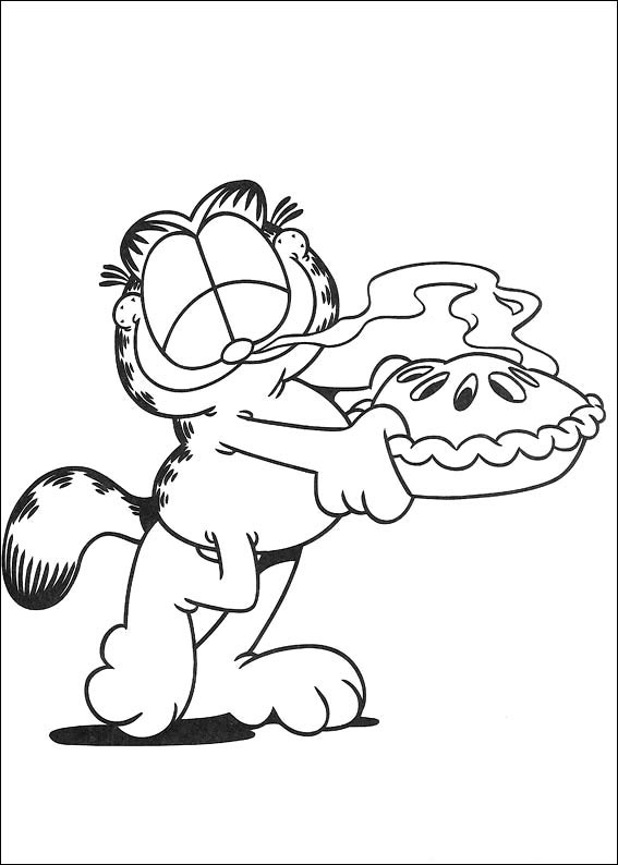 Pobarvanka Garfield s pito