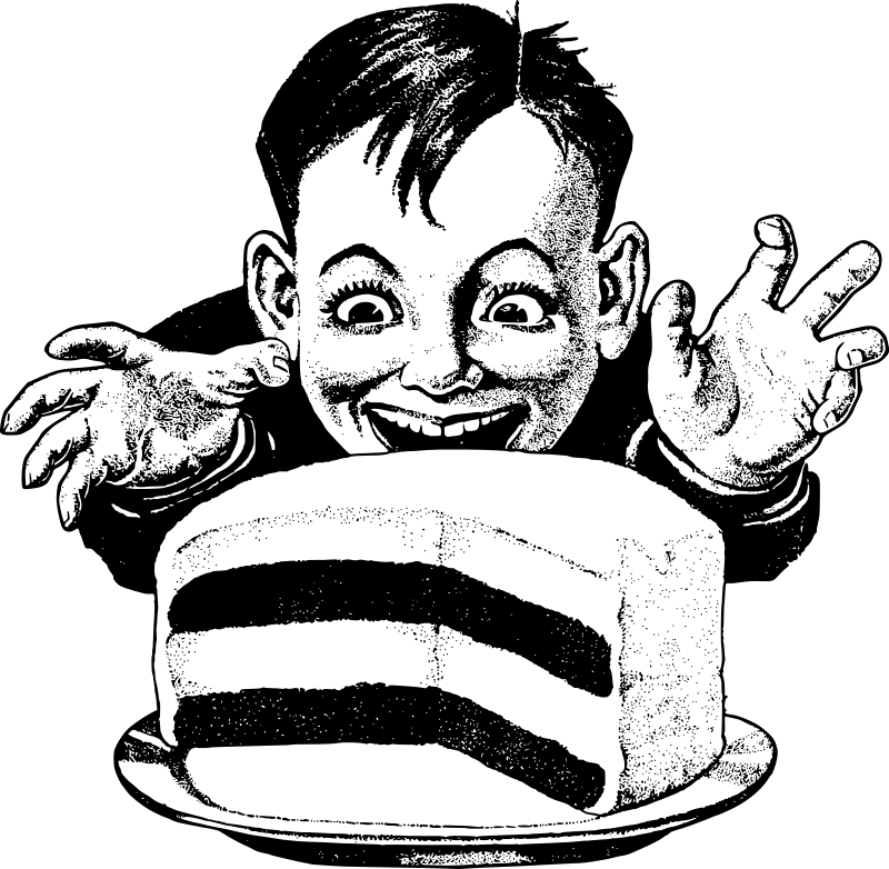 Otrok in torta