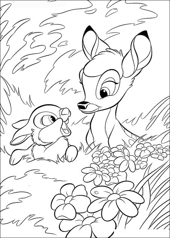 Pobarvanka Bambi in zajčka