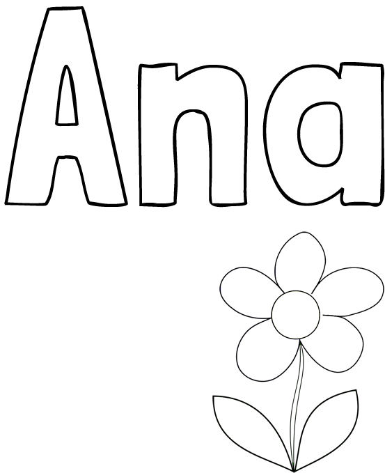 Pobarvanka imena Ana