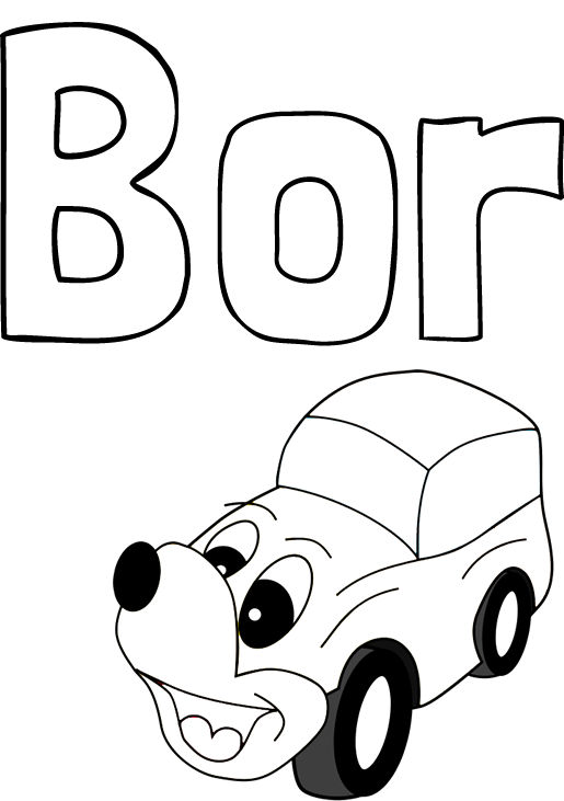 Pobarvanka imena Bor