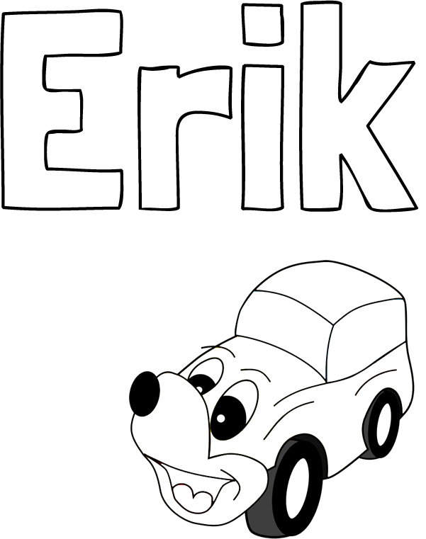 Pobarvanka imena Erik