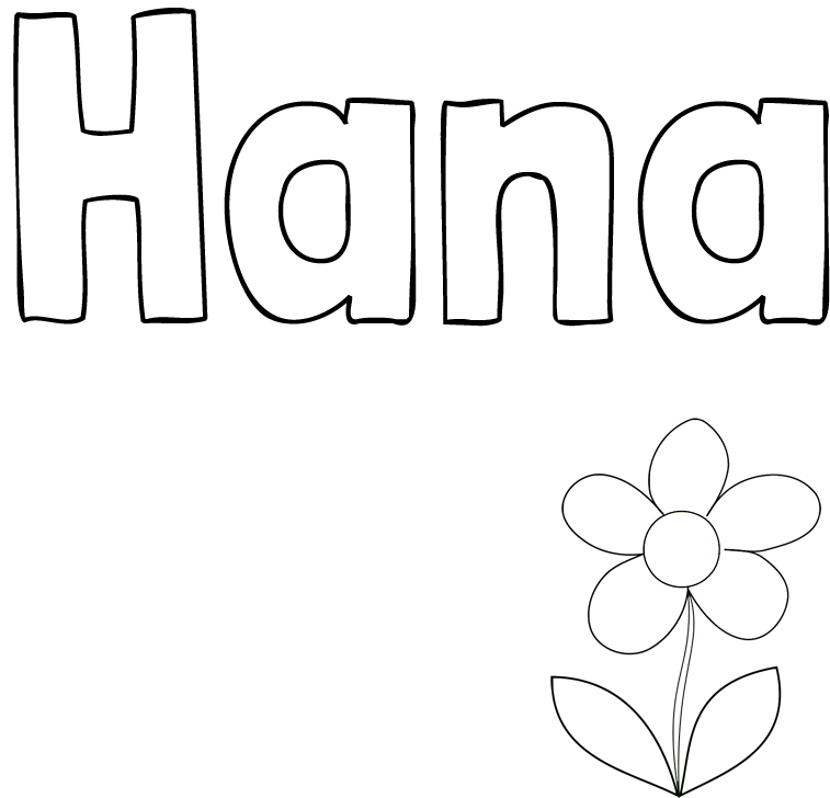 Pobarvanka imena Hana