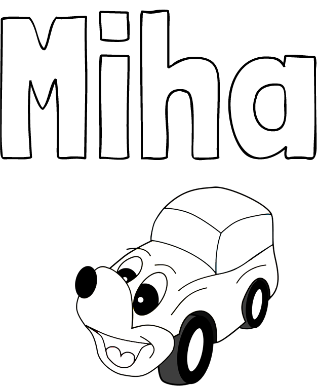 Pobarvanka imena Miha