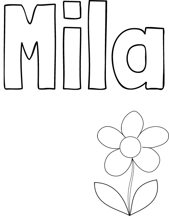 Pobarvanka imena Mila