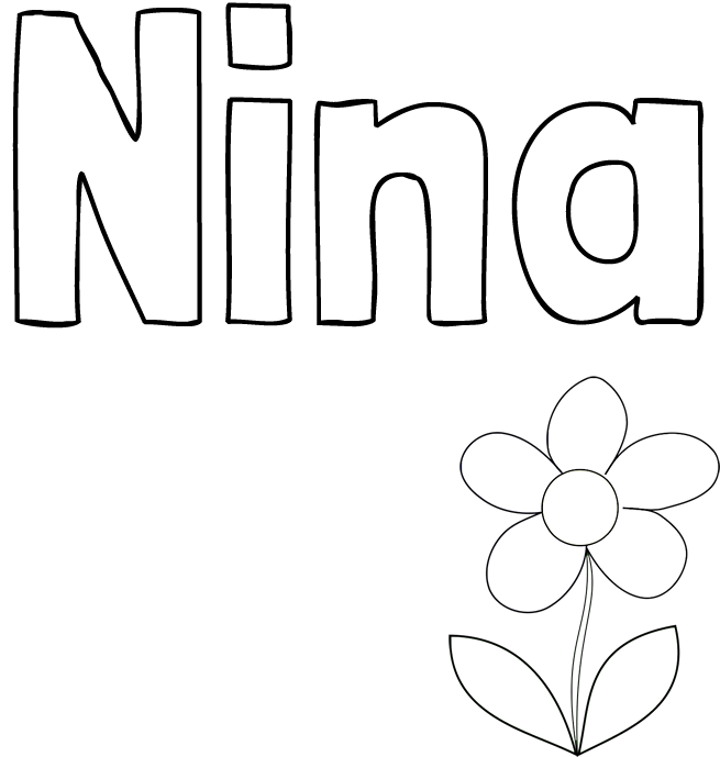 Pobarvanka imena Nina