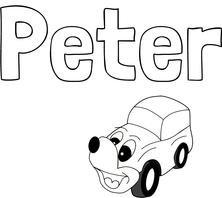 Pobarvanka imena Peter