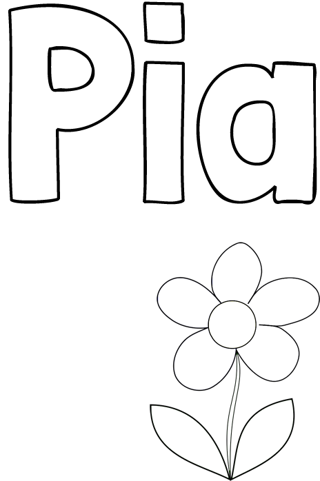 Pobarvanka imena Pia