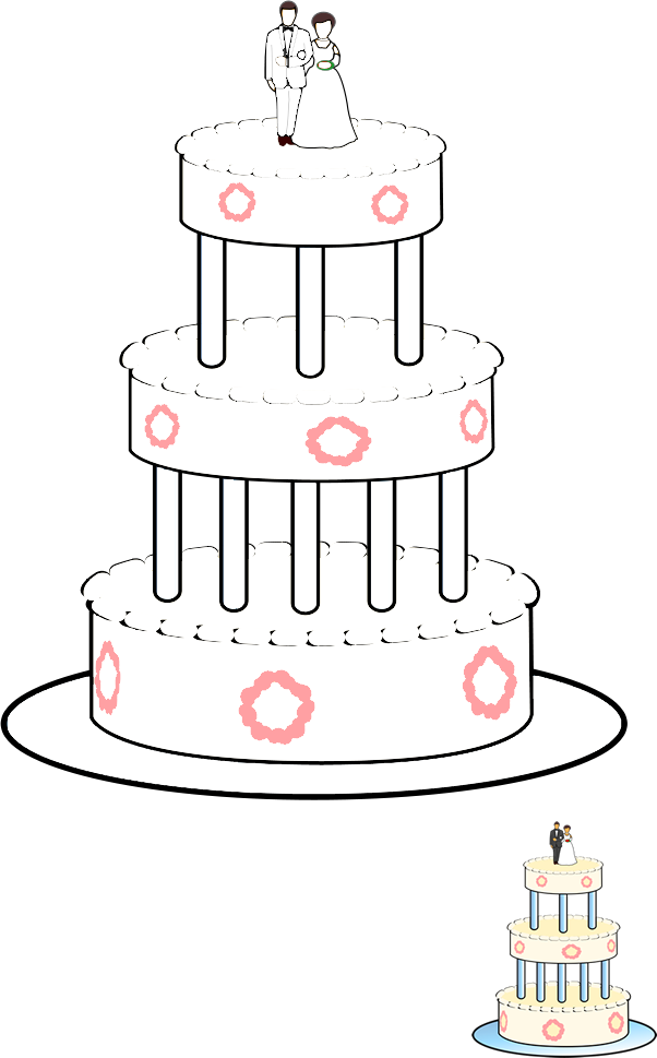 Pobarvanka poročna torta